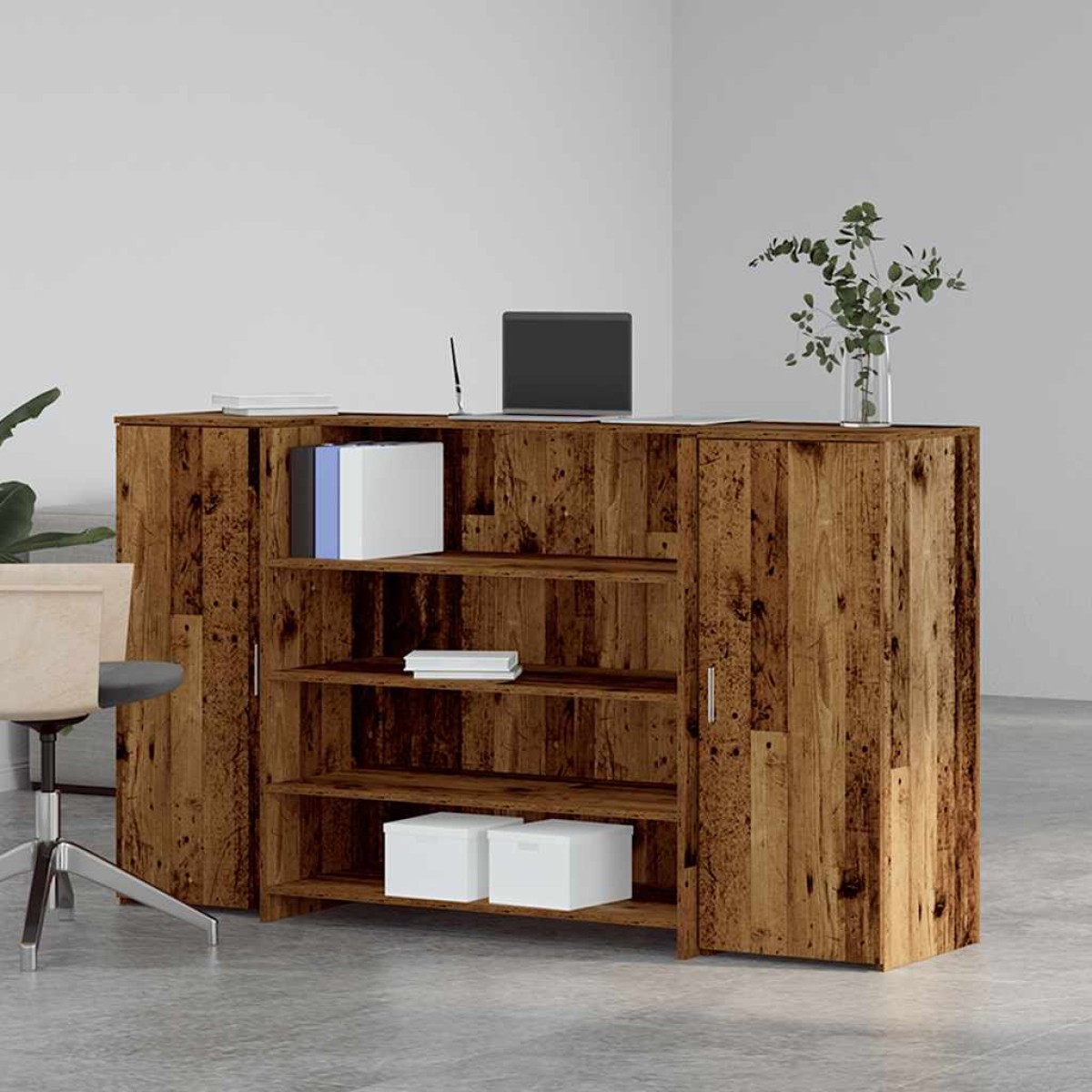 vidaXL Γραφείο υποδοχής Παλιό Ξύλο 180x50x103,5 εκ. Επεξεργασμένο Ξύλο
