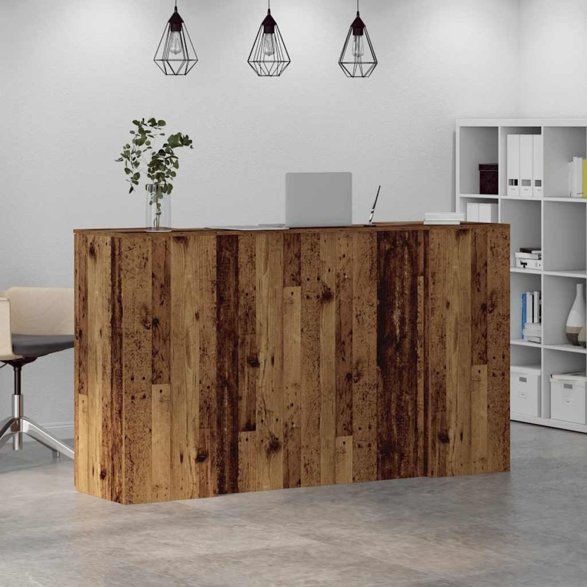 vidaXL Γραφείο υποδοχής Παλιό Ξύλο 180x50x103,5 εκ. Επεξεργασμένο Ξύλο