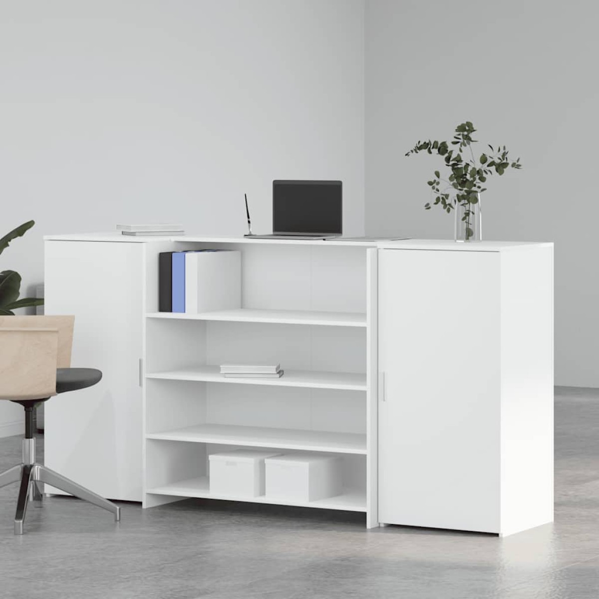 vidaXL Γραφείο Υποδοχής Λευκό 200x50x103,5 εκ. από Τεχνητό Ξύλο
