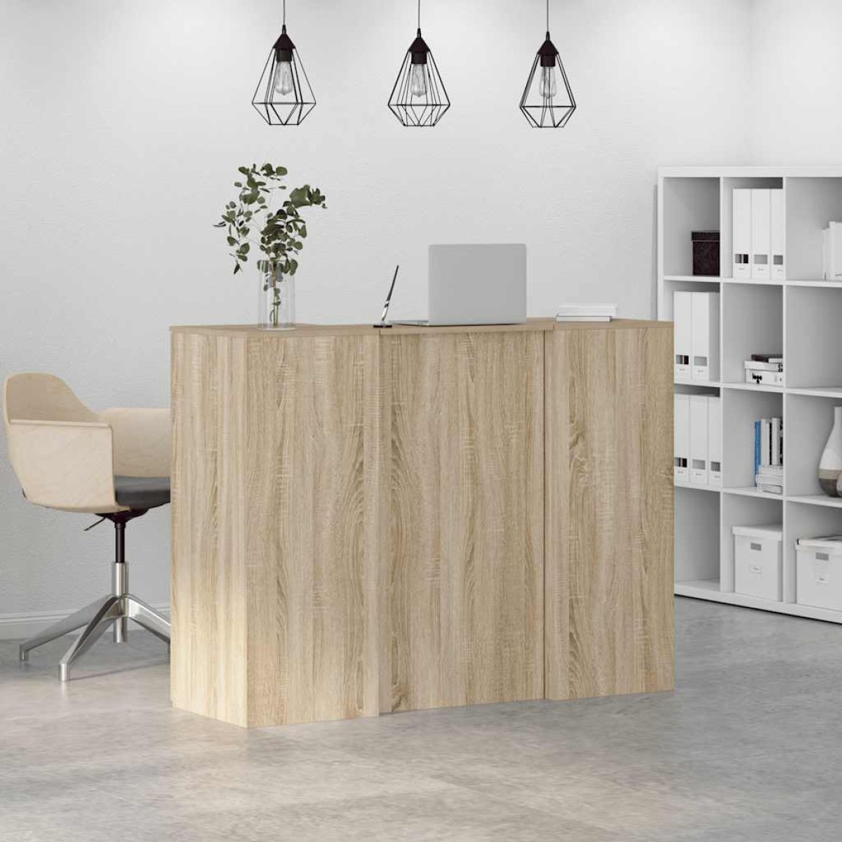 vidaXL Γραφείο υποδοχής Sonoma Δρυς 135x50x103,5εκ. Επεξεργασμένο Ξύλο