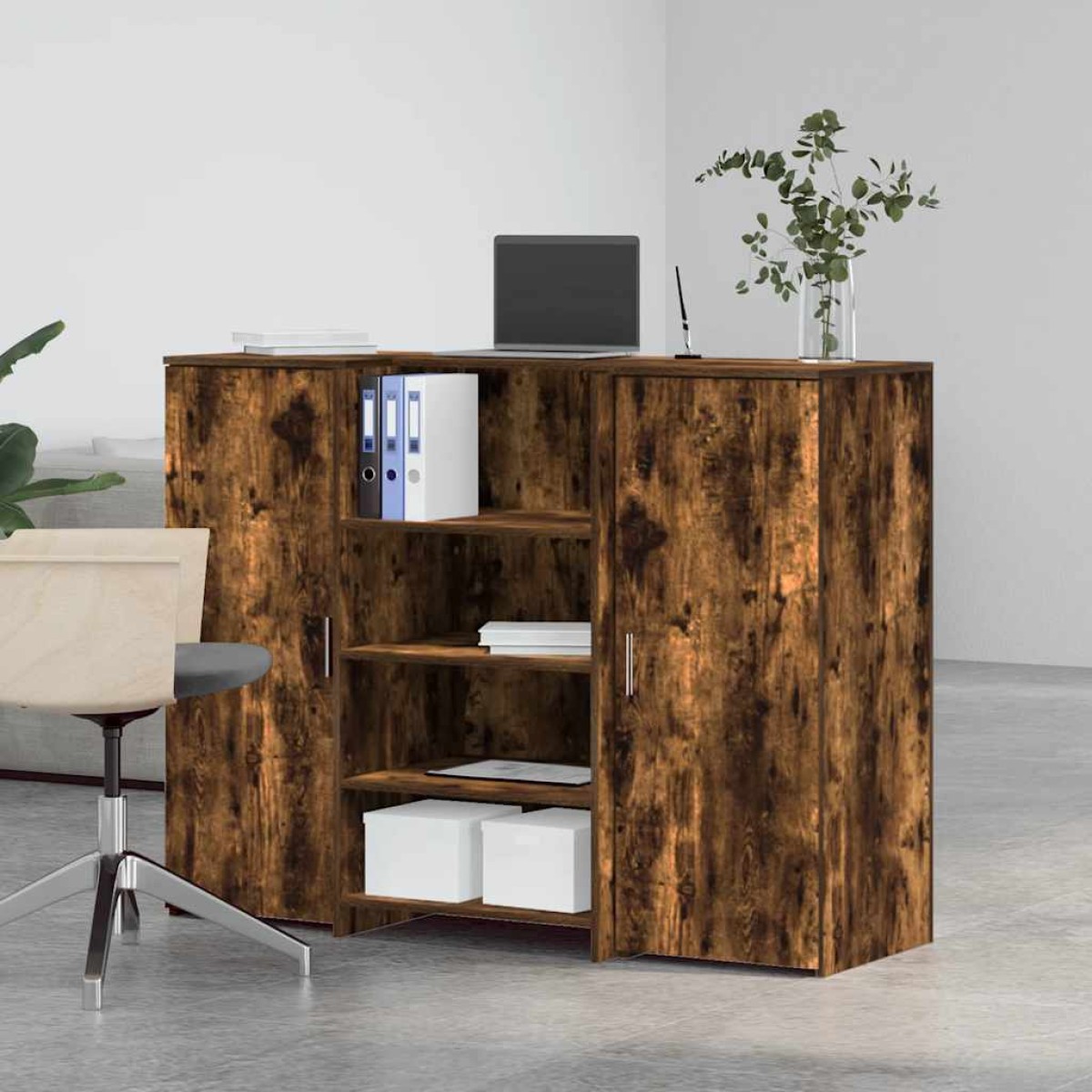 vidaXL Γραφείο υποδοχής 135x50x103,5 εκ. Επεξεργασμένο Ξύλο
