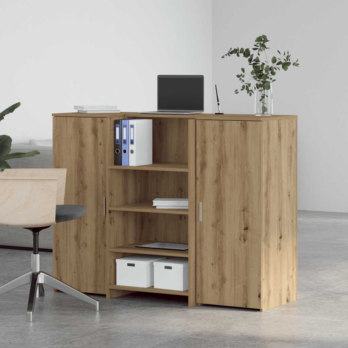 vidaXL Γραφείο υποδοχής 135x50x103,5 εκ. Επεξεργασμένο Ξύλο