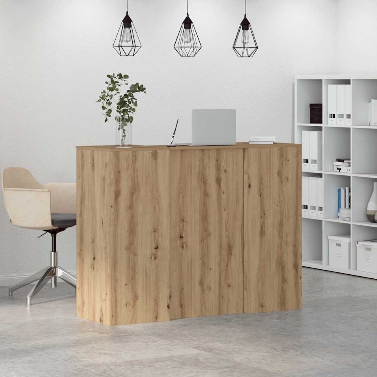 vidaXL Γραφείο υποδοχής 135x50x103,5 εκ. Επεξεργασμένο Ξύλο