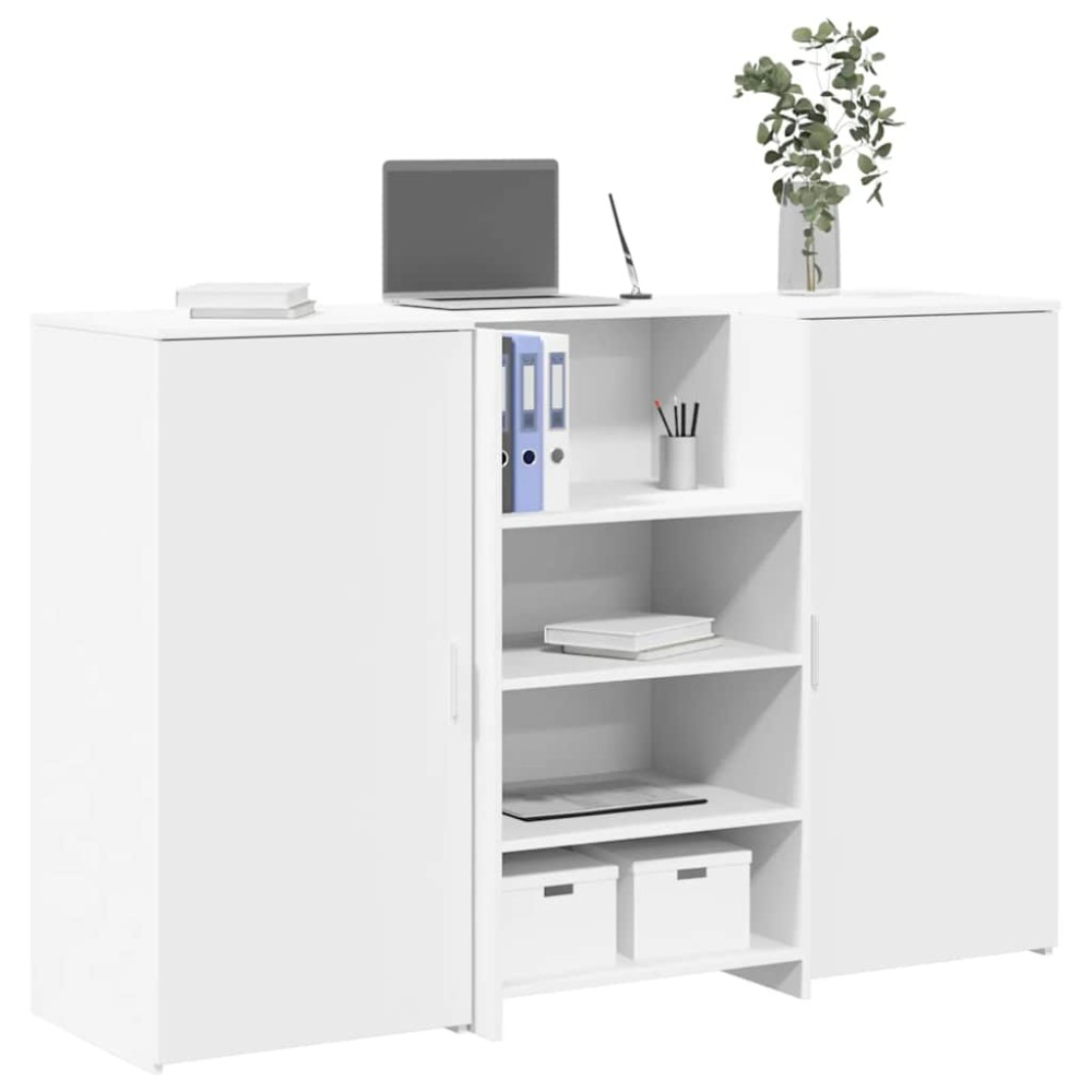 vidaXL Γραφείο υποδοχής Λευκό 155x50x103,5 εκ. Επεξεργασμένο Ξύλο
