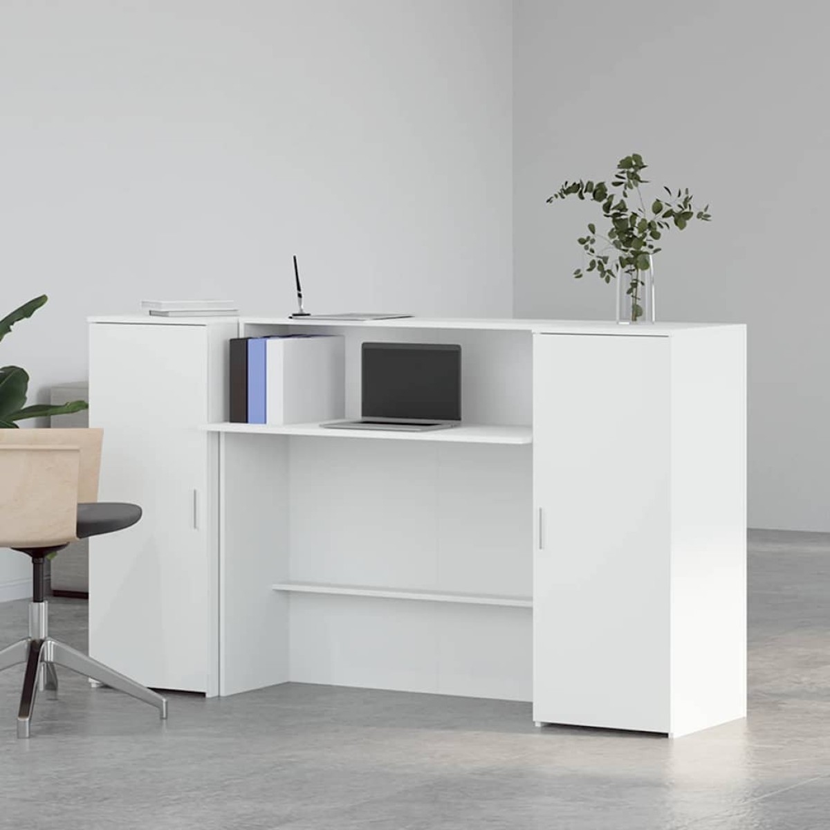 vidaXL Γραφείο Υποδοχής Λευκό 180x50x103,5 εκ. από Τεχνητό Ξύλο