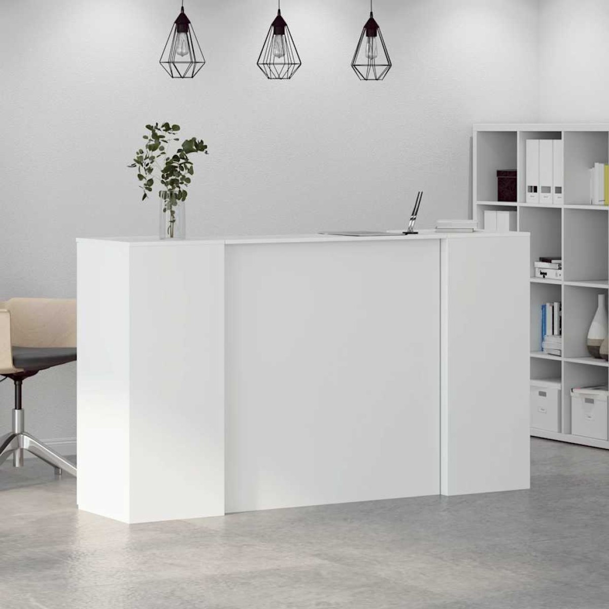 vidaXL Γραφείο Υποδοχής Λευκό 180x50x103,5 εκ. από Τεχνητό Ξύλο