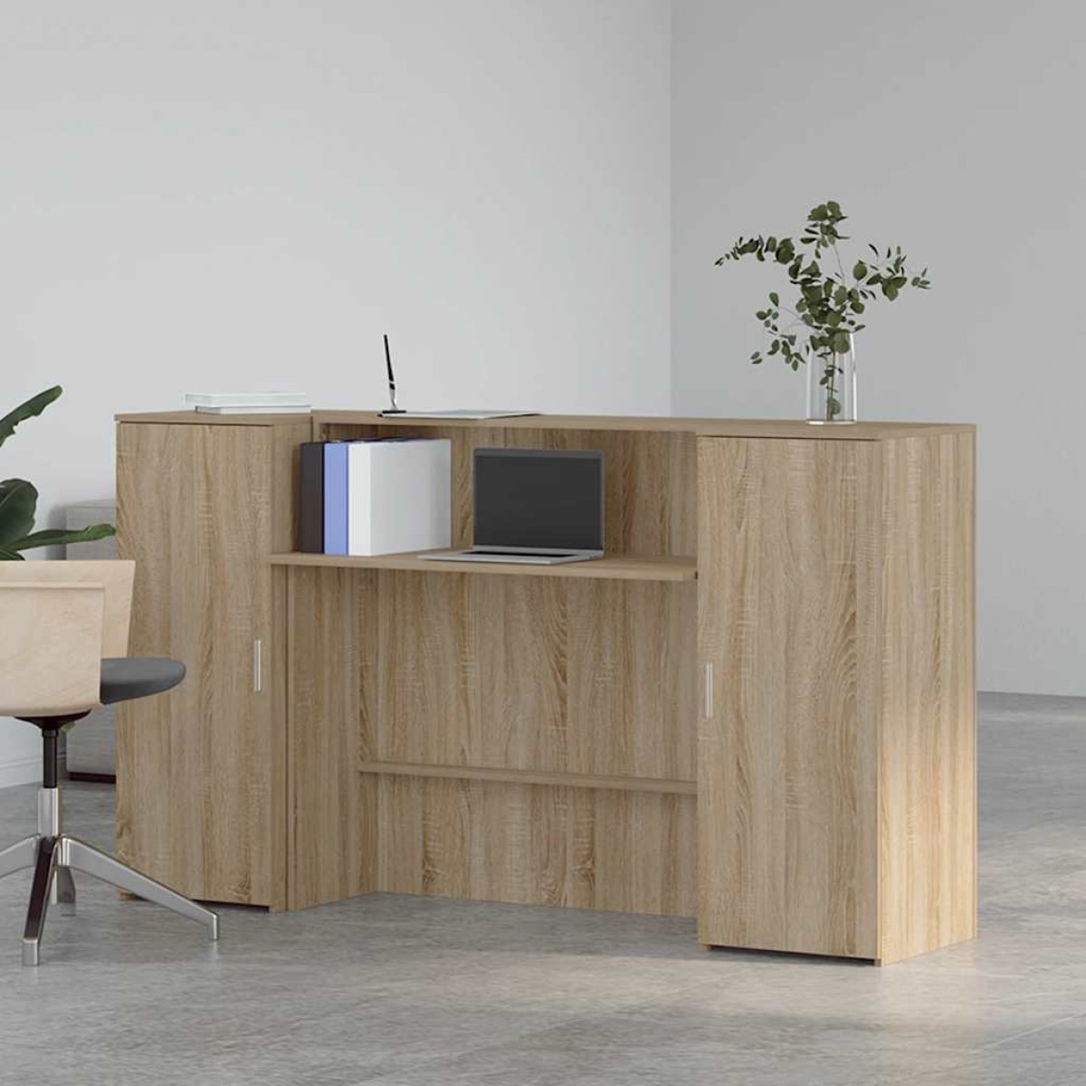 vidaXL Γραφείο υποδοχής Sonoma Δρυς 180x50x103,5εκ. Επεξεργασμένο Ξύλο
