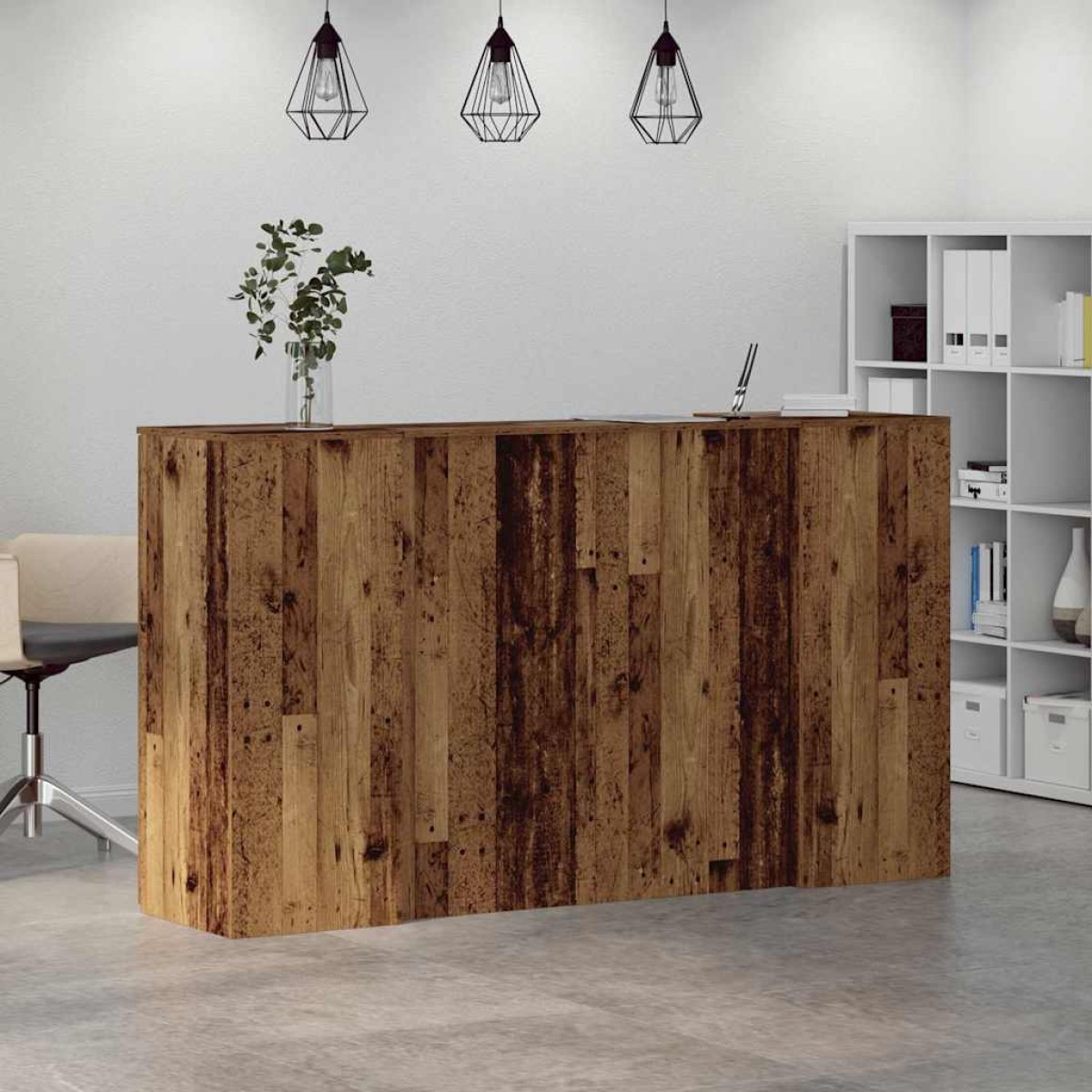 vidaXL Γραφείο υποδοχής Παλιό Ξύλο 180x50x103,5 εκ. Επεξεργασμένο Ξύλο