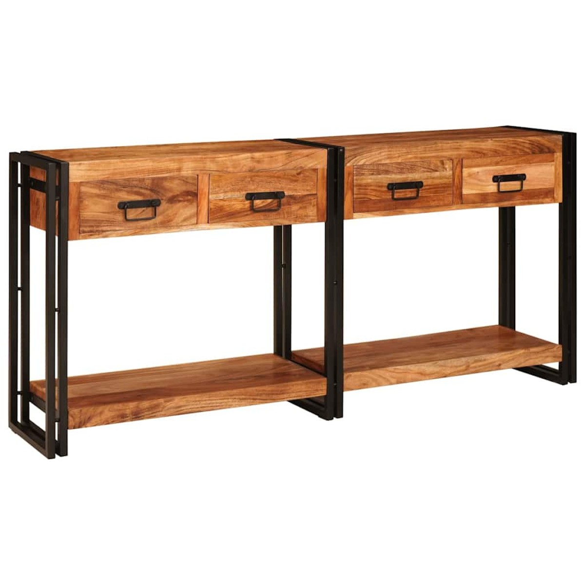 vidaXL Τραπέζια Κονσόλες 2 τμχ. Καφέ 161 x 33 x 75 εκ