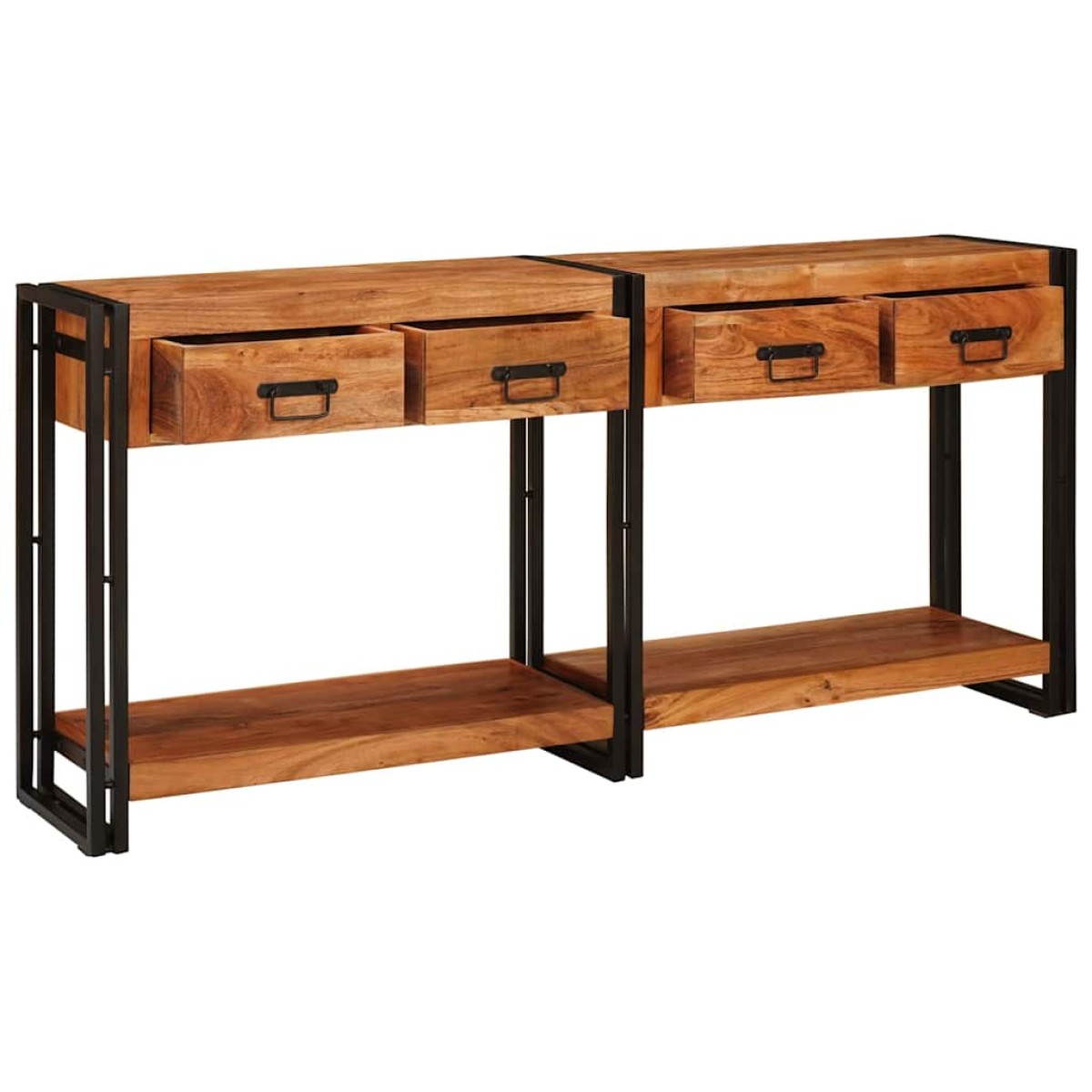 vidaXL Τραπέζια Κονσόλες 2 τμχ. Καφέ 161 x 33 x 75 εκ
