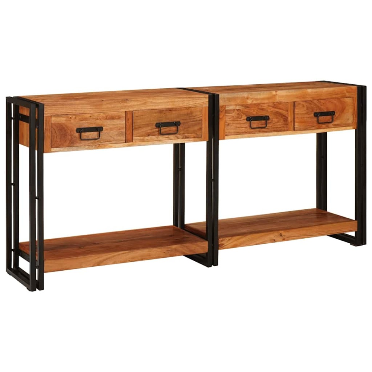 vidaXL Τραπέζια Κονσόλες 2 τμχ. Καφέ 161 x 33 x 75 εκ