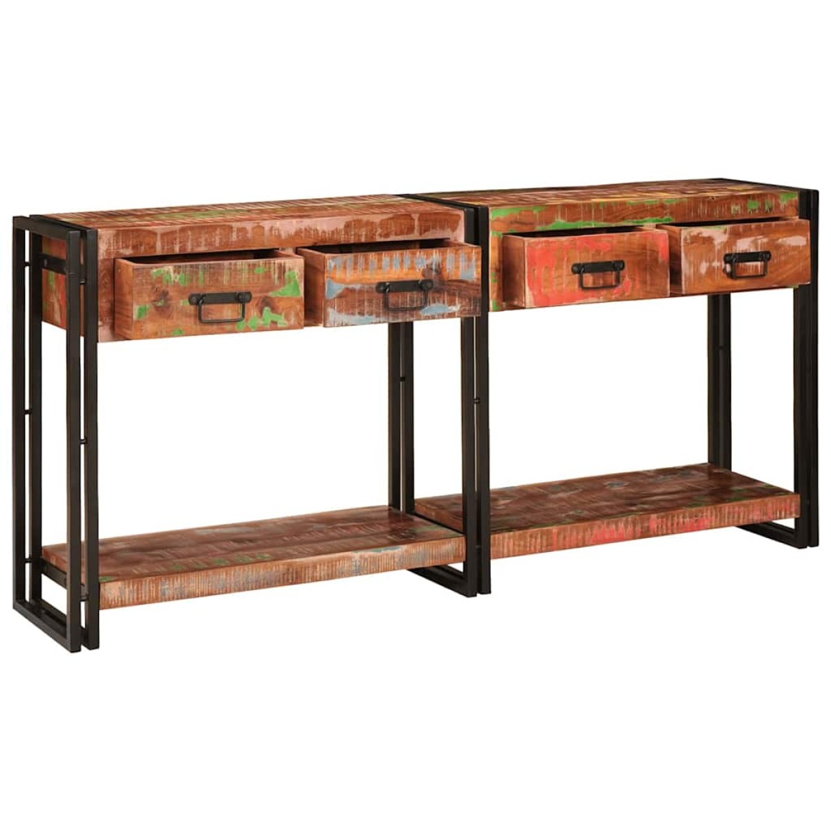 vidaXL Τραπέζια Κονσόλες 2 τμχ. Πολύχρωμο 161 x 33 x 75 εκ