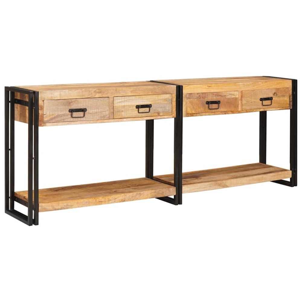 vidaXL Τραπέζια Κονσόλες 2 τμχ. Καφέ 200 x 33 x 75 εκ