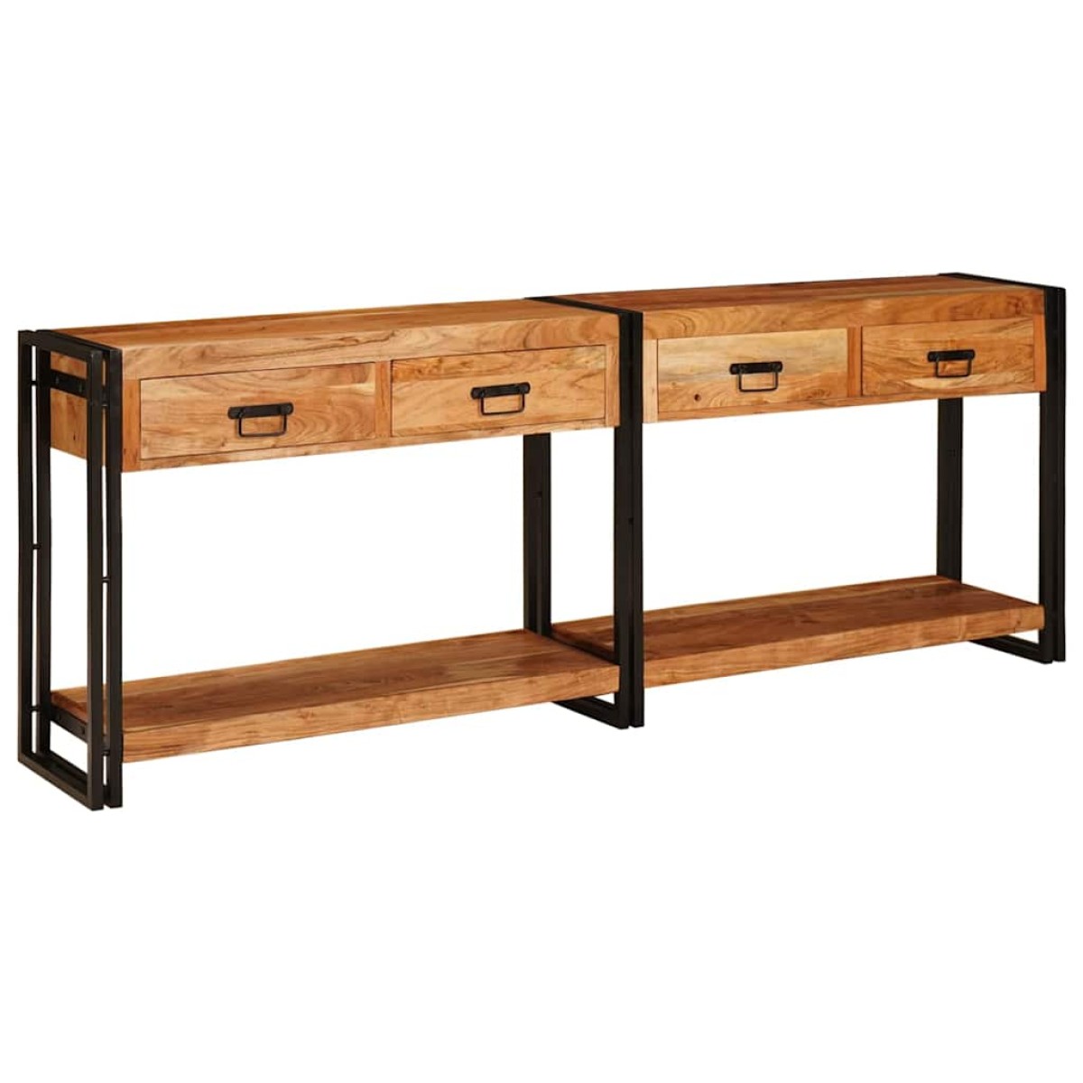 vidaXL Τραπέζια Κονσόλες 2 τμχ. Καφέ 200 x 33 x 75 εκ