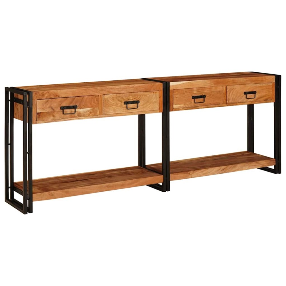 vidaXL Τραπέζια Κονσόλες 2 τμχ. Καφέ 200 x 33 x 75 εκ