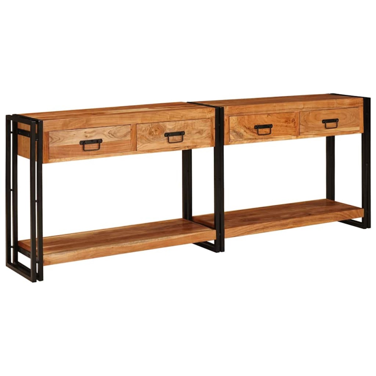 vidaXL Τραπέζια Κονσόλες 2 τμχ. Καφέ 200 x 33 x 75 εκ