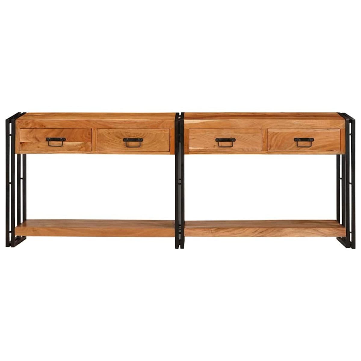 vidaXL Τραπέζια Κονσόλες 2 τμχ. Καφέ 200 x 33 x 75 εκ