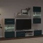 vidaXL Μονάδες τηλεόρασης 5 τεμαχίων με φωτισμό LED Ματ Indigo