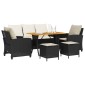 vidaXL Σετ Καναπέδων Κήπου 6 Τεμαχίων με Μαξιλάρια από Μαύρο Συνθετικό Ρατάν
