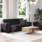 vidaXL Σετ Καναπέδων 2 Τεμαχίων με Μαξιλάρια από Μαύρο Βελούδο