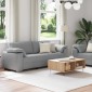 vidaXL Καναπές 2 τμχ. Ανοιχτό γκρι ύφασμα