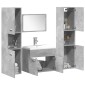 vidaXL Σετ Επίπλων Μπάνιου 4 Τεμαχίων Γκρι Σκυροδέματος από Επεξ. Ξύλο