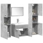 vidaXL Σετ Επίπλων Μπάνιου 4 Τεμαχίων Γκρι Σκυροδέματος από Επεξ. Ξύλο