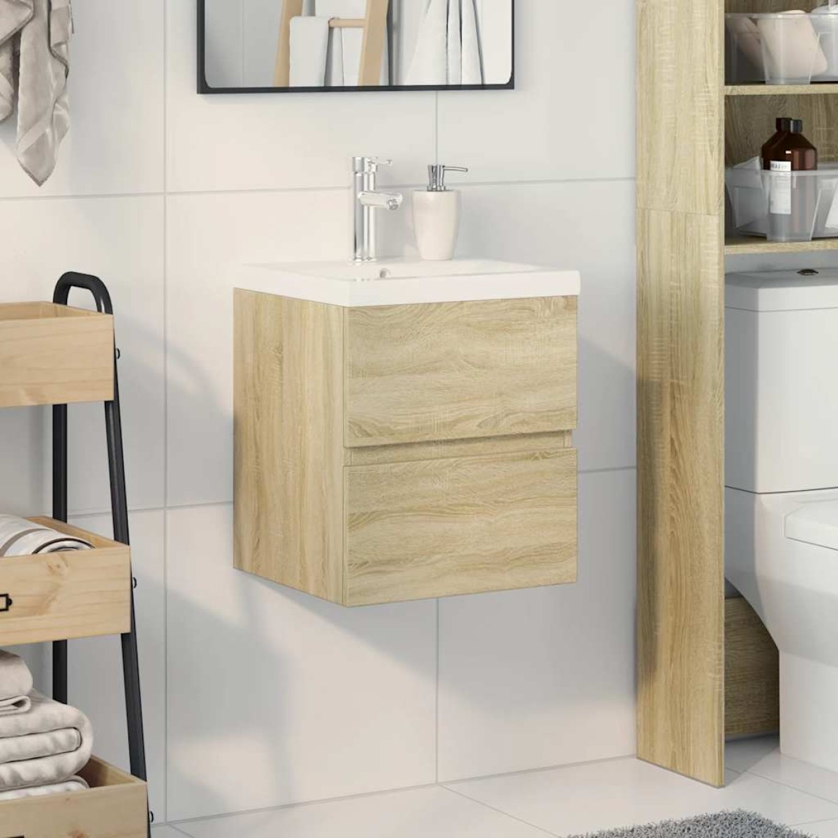 vidaXL Σετ Επίπλων Μπάνιου 2 Τεμαχίων Sonoma Δρυς Επεξεργασμένο Ξύλο