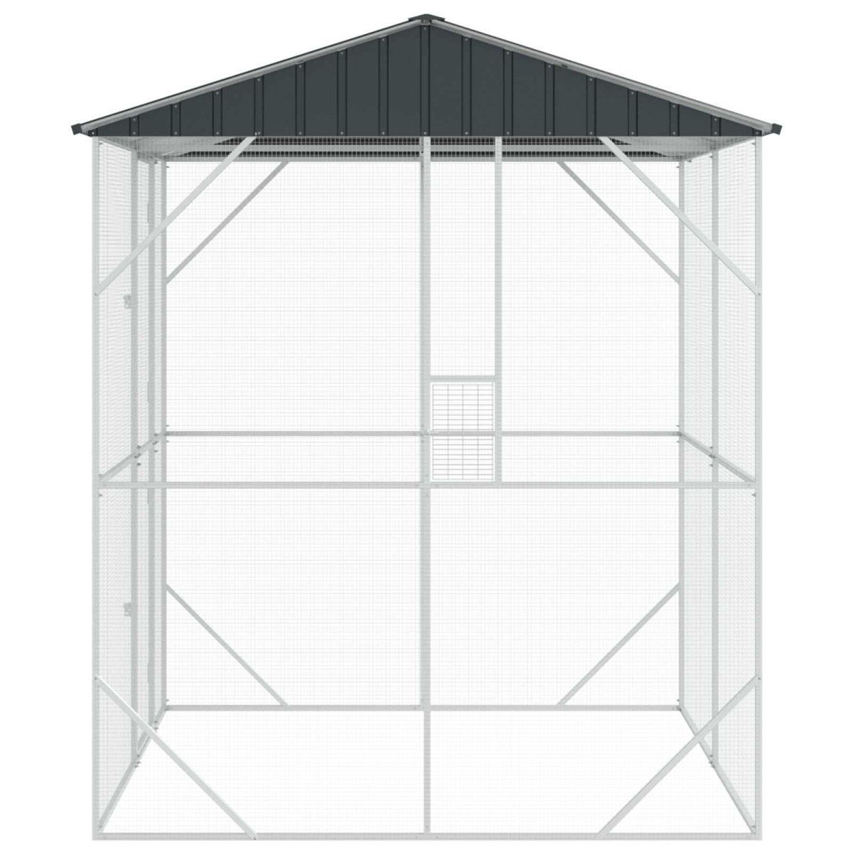 vidaXL Κλουβί Πουλιών Ανθρακί 215 x 208 x 247 εκ Επικαλυμμένος Χάλυβας