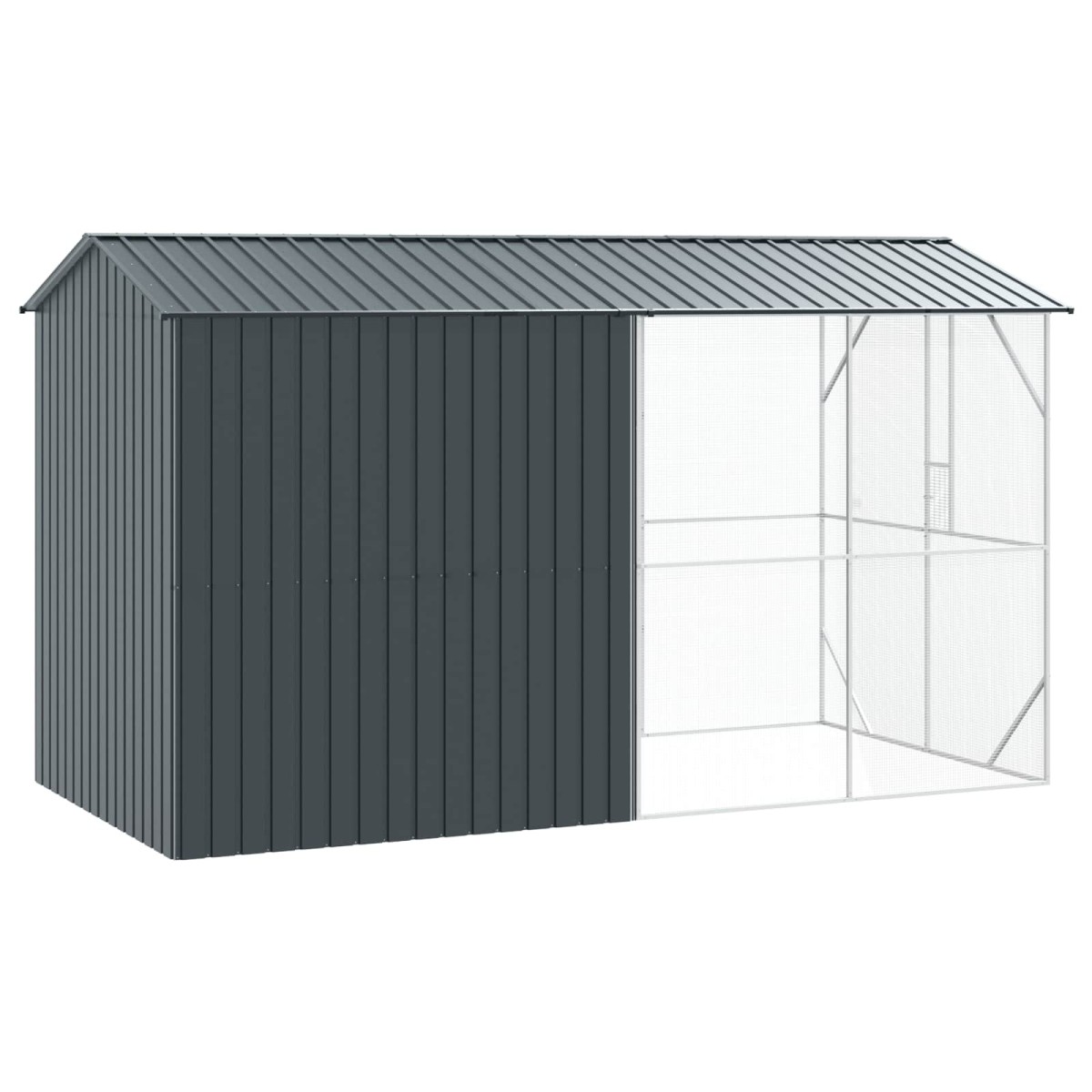 vidaXL Κλουβί Πουλιών Ανθρακί 430 x 208 x 247 εκ Επικαλυμμένος Χάλυβας