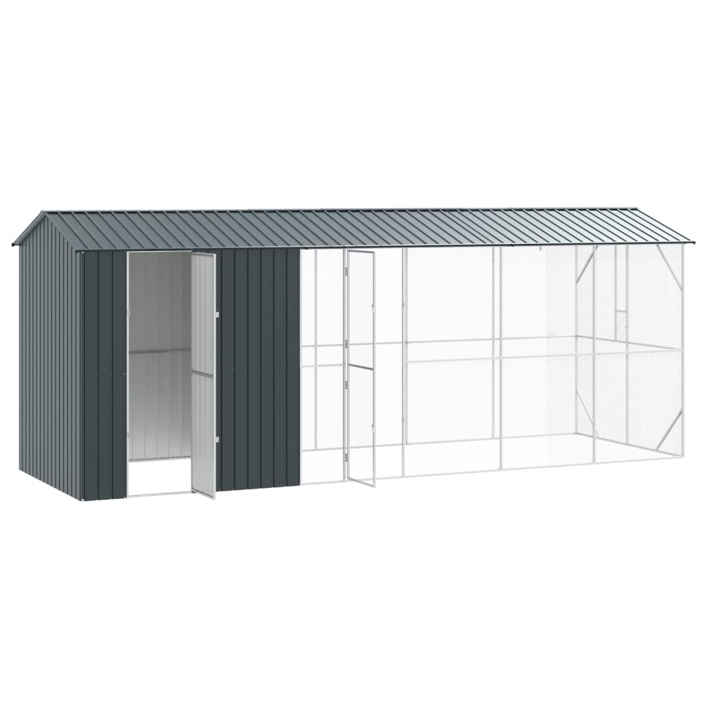vidaXL Κλουβί Πουλιών Ανθρακί 645 x 208 x 247 εκ Επικαλυμμένος Χάλυβας