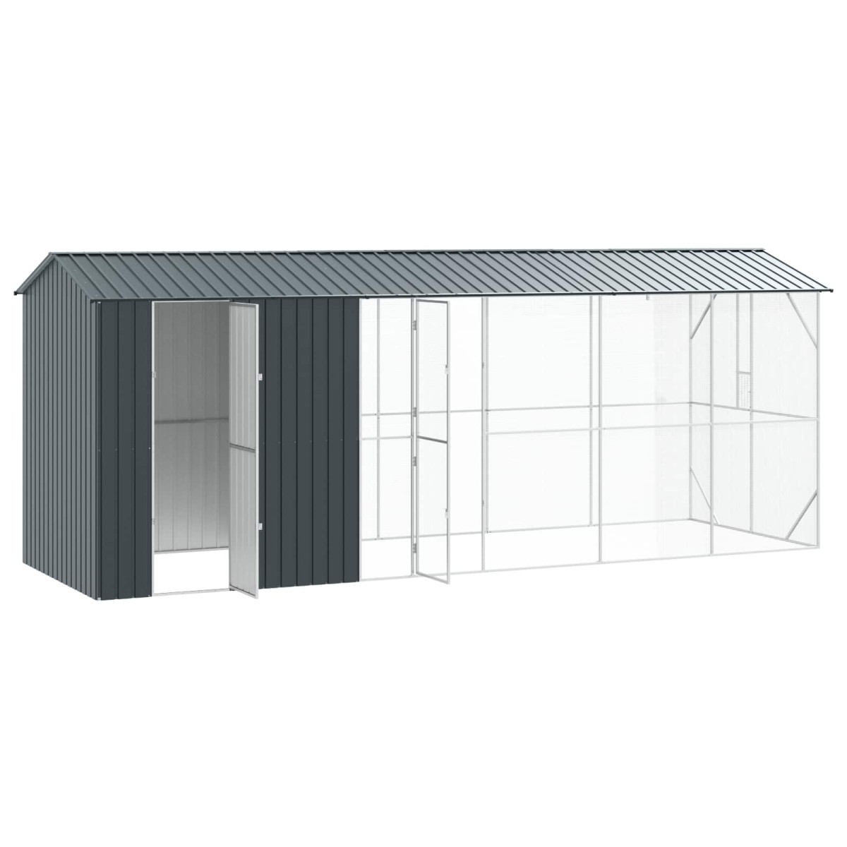 vidaXL Κλουβί Πουλιών Ανθρακί 645 x 208 x 247 εκ Επικαλυμμένος Χάλυβας