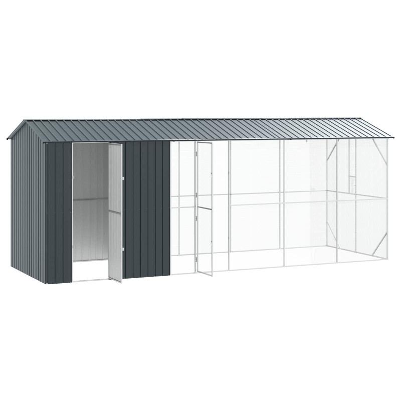 vidaXL Κλουβί Πουλιών Ανθρακί 645 x 208 x 247 εκ Επικαλυμμένος Χάλυβας