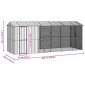 vidaXL Κλουβί Πουλιών Ανθρακί 645 x 208 x 247 εκ Επικαλυμμένος Χάλυβας