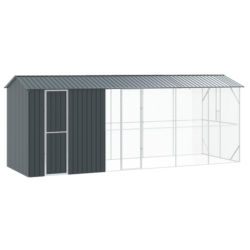 vidaXL Κλουβί Πουλιών Ανθρακί 645 x 208 x 247 εκ Επικαλυμμένος Χάλυβας