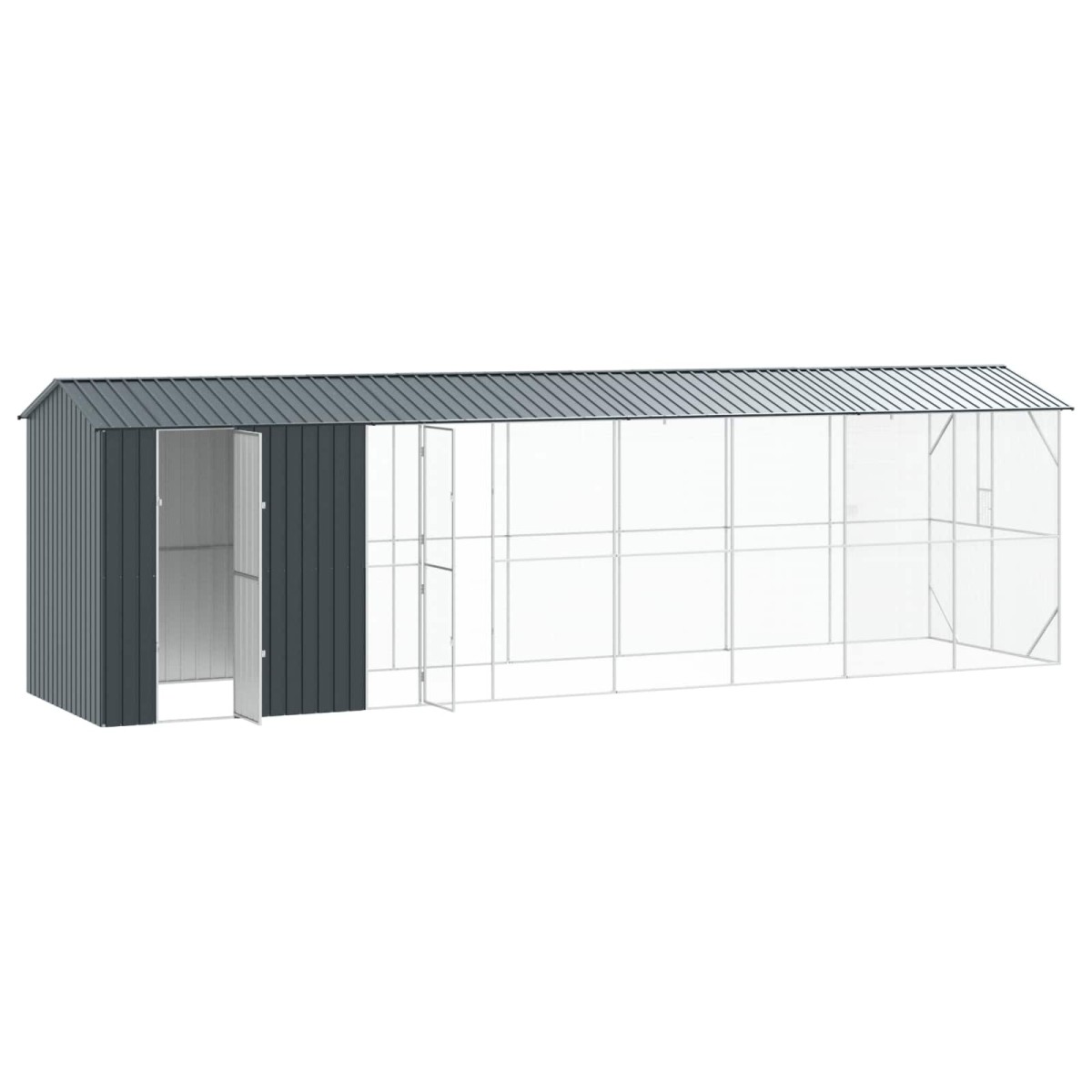 vidaXL Κλουβί Πουλιών Ανθρακί 860 x 208 x 247 εκ Επικαλυμμένος Χάλυβας