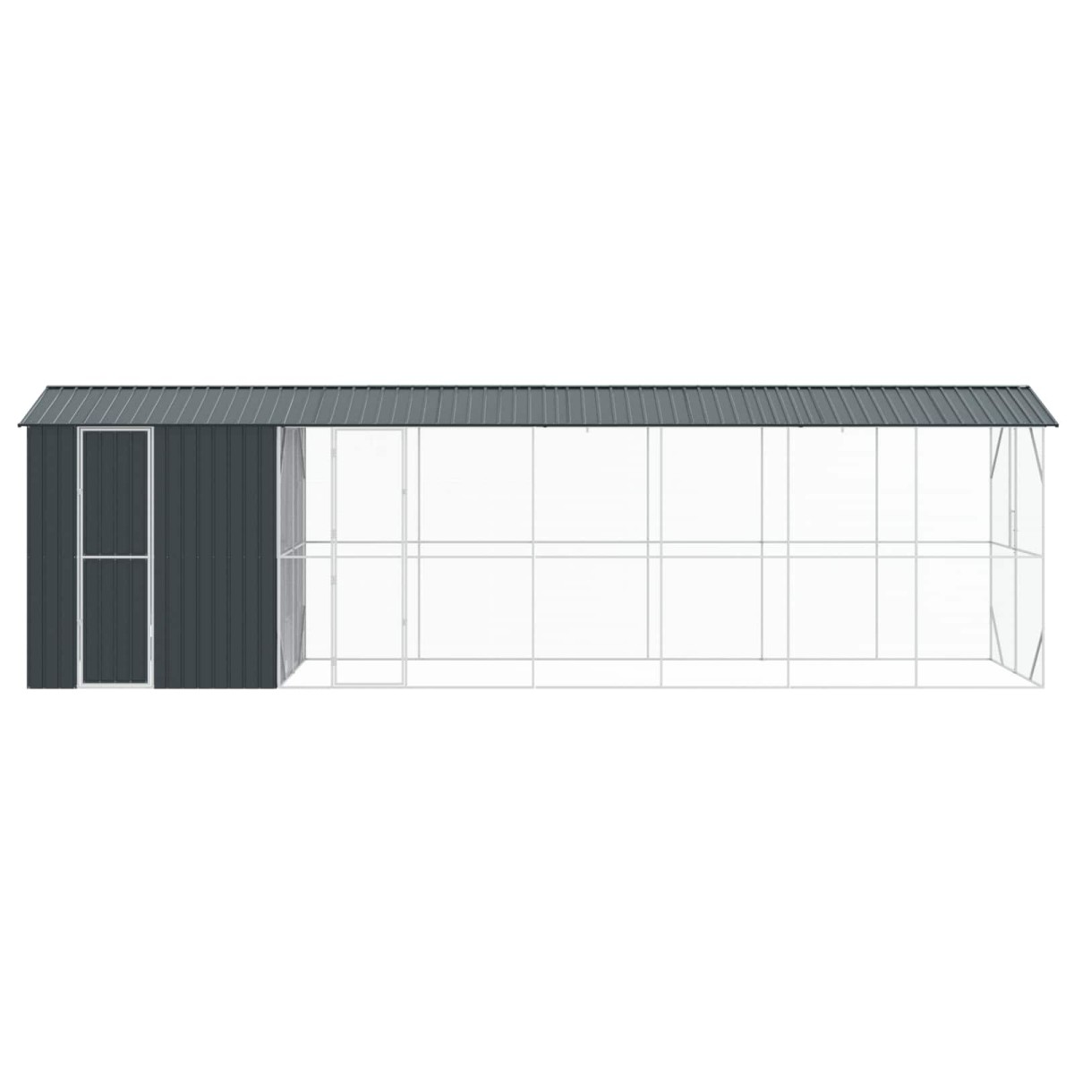 vidaXL Κλουβί Πουλιών Ανθρακί 860 x 208 x 247 εκ Επικαλυμμένος Χάλυβας