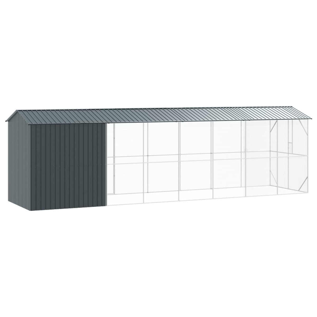 vidaXL Κλουβί Πουλιών Ανθρακί 860 x 208 x 247 εκ Επικαλυμμένος Χάλυβας