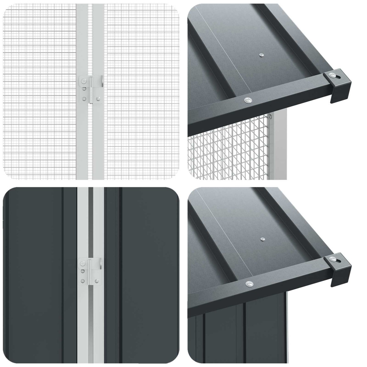 vidaXL Κλουβί Πουλιών Ανθρακί 860 x 208 x 247 εκ Επικαλυμμένος Χάλυβας