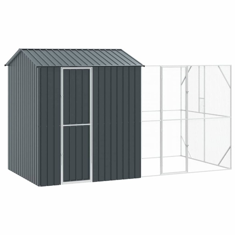 vidaXL Κλουβί Πουλιών Ανθρακί 418 x 210 x 247 εκ Επικαλυμμένος Χάλυβας