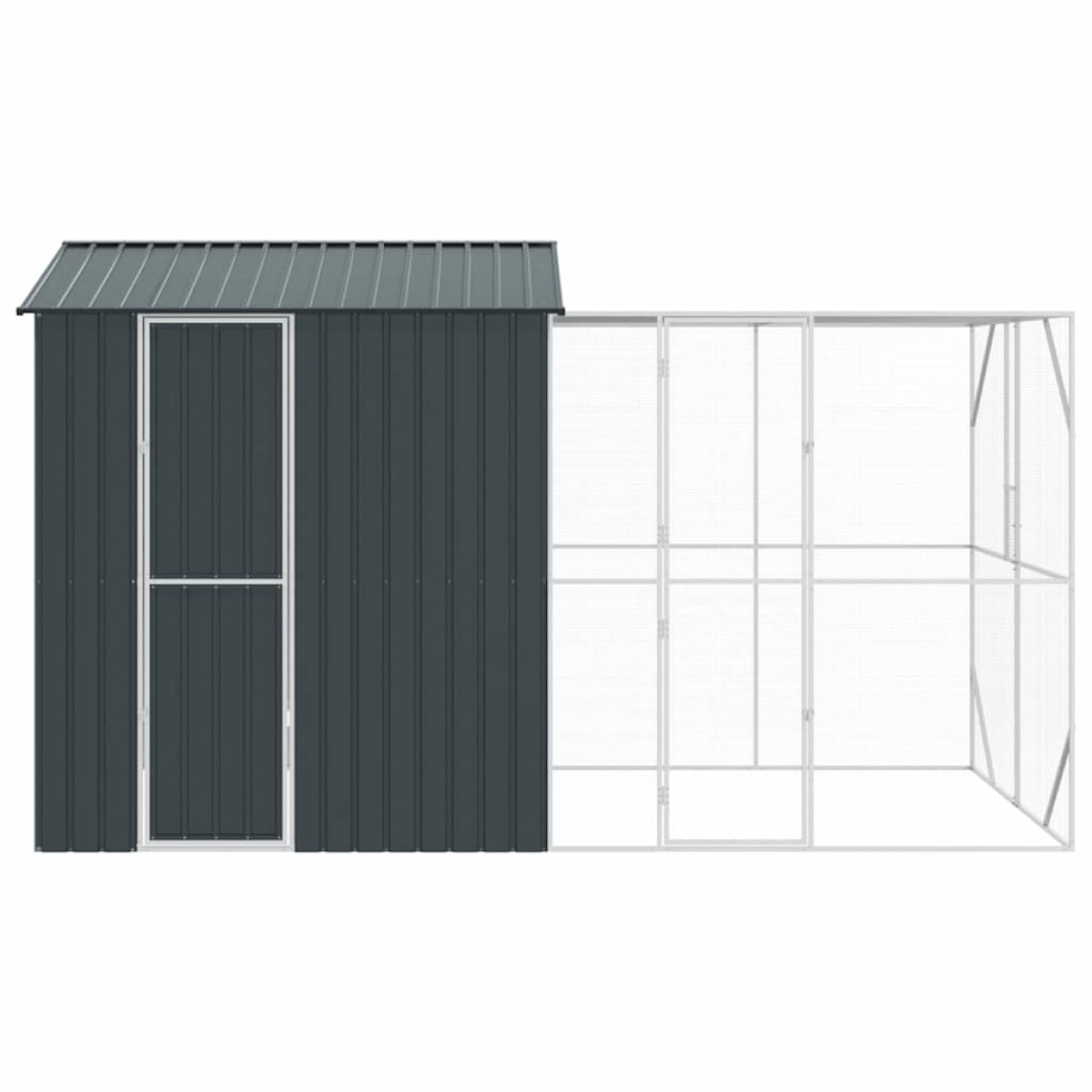 vidaXL Κλουβί Πουλιών Ανθρακί 418 x 210 x 247 εκ Επικαλυμμένος Χάλυβας