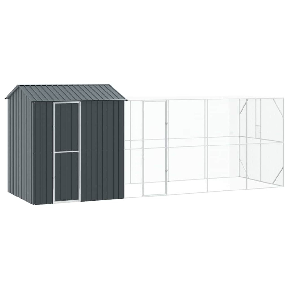 vidaXL Κλουβί Πουλιών Ανθρακί 621 x 208 x 247 εκ Επικαλυμμένος Χάλυβας