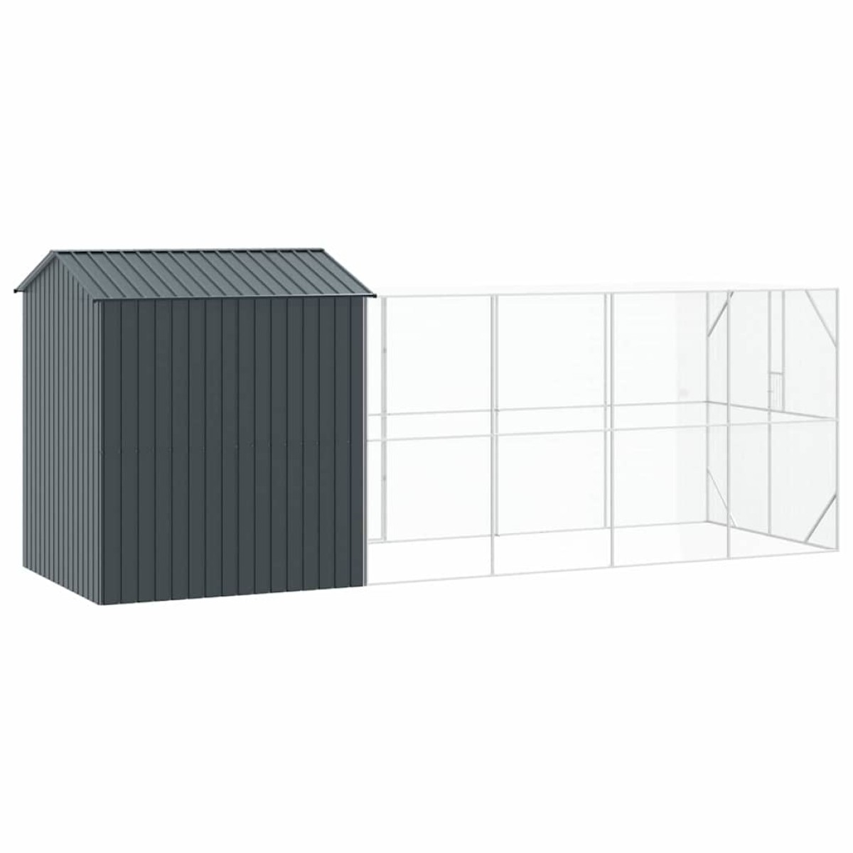 vidaXL Κλουβί Πουλιών Ανθρακί 621 x 208 x 247 εκ Επικαλυμμένος Χάλυβας