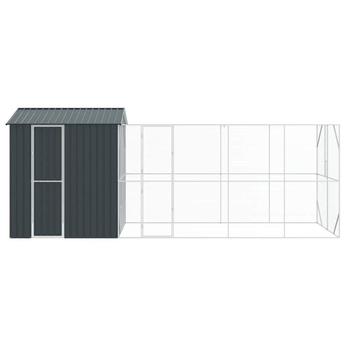 vidaXL Κλουβί Πουλιών Ανθρακί 621 x 208 x 247 εκ Επικαλυμμένος Χάλυβας