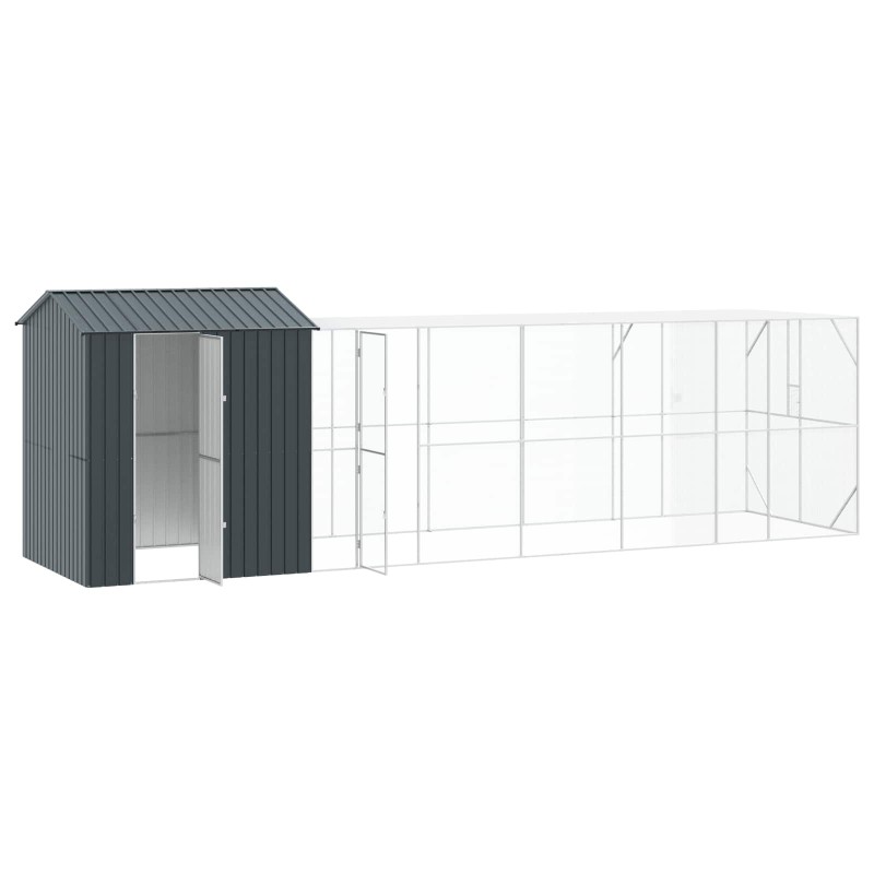 vidaXL Κλουβί Πουλιών Ανθρακί 824 x 208 x 247 εκ Επικαλυμμένος Χάλυβας