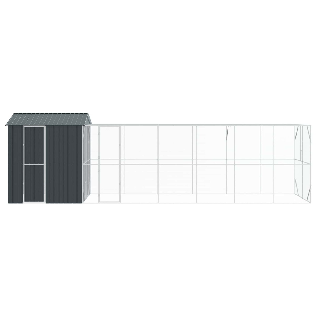 vidaXL Κλουβί Πουλιών Ανθρακί 824 x 208 x 247 εκ Επικαλυμμένος Χάλυβας