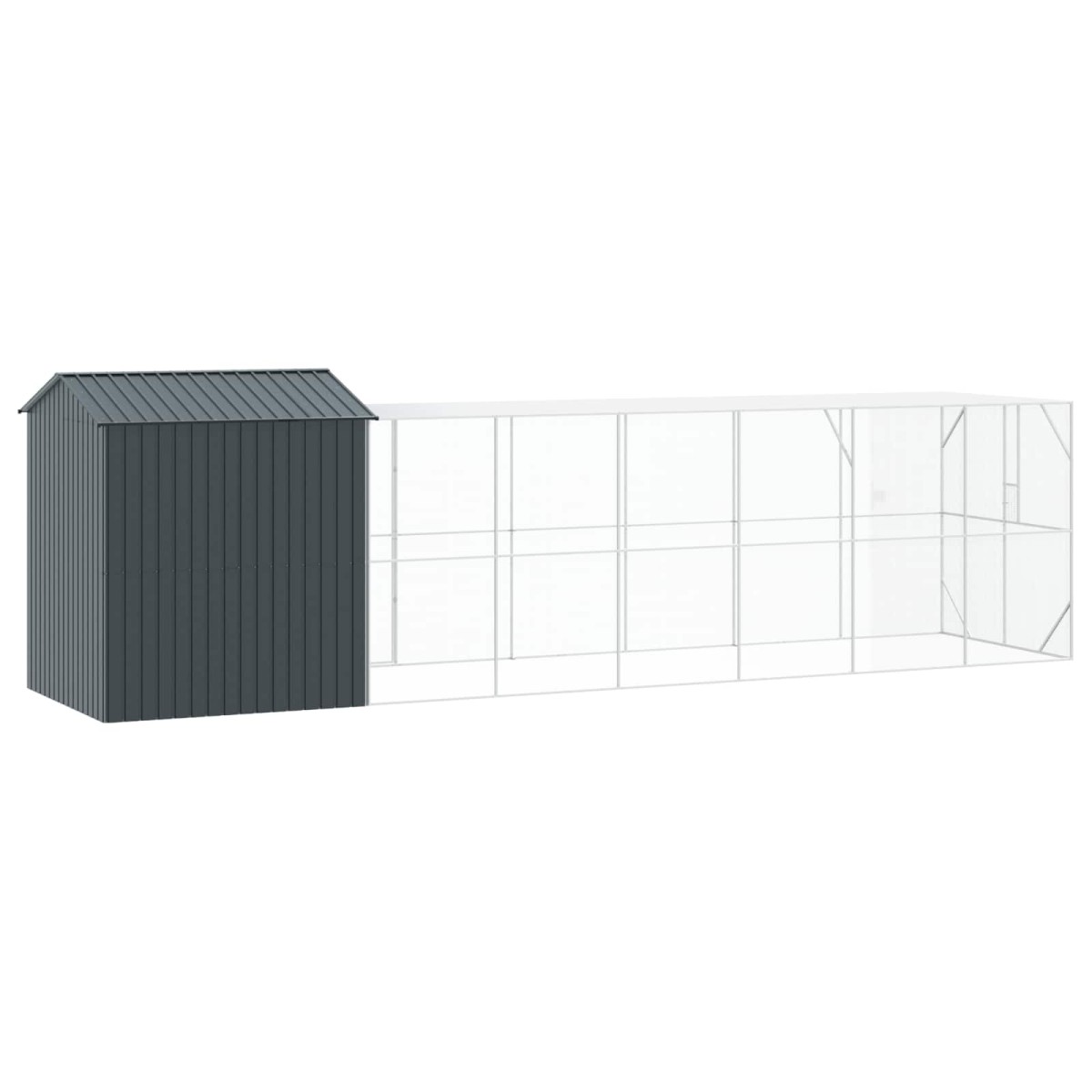 vidaXL Κλουβί Πουλιών Ανθρακί 824 x 208 x 247 εκ Επικαλυμμένος Χάλυβας