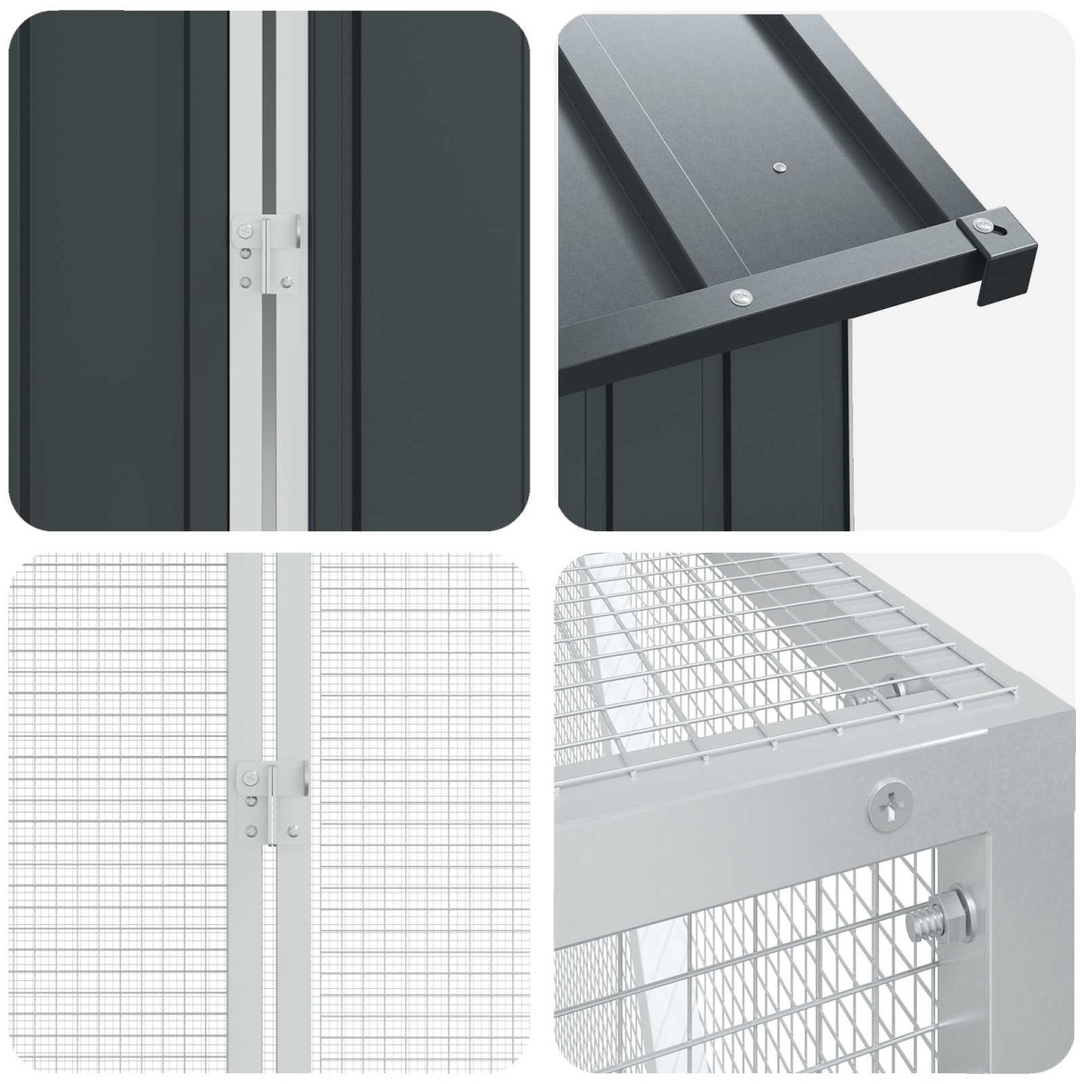 vidaXL Κλουβί Πουλιών Ανθρακί 824 x 208 x 247 εκ Επικαλυμμένος Χάλυβας