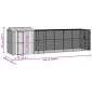 vidaXL Κλουβί Πουλιών Ανθρακί 824 x 208 x 247 εκ Επικαλυμμένος Χάλυβας