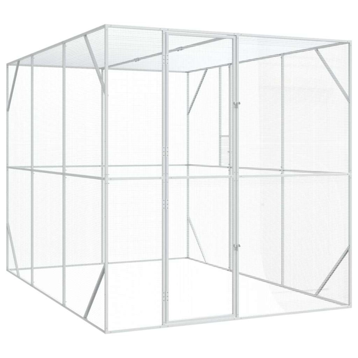 vidaXL Κλουβί Πουλιών Ανθρακί 210 x 304 x 213 εκ Επικαλυμμένος Χάλυβας